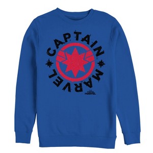 Men's Marvel Captain Marvel Star Symbol Circle Sweatshirt - 1 of 3