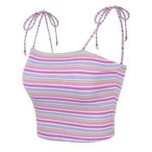 Allegra K Women's Tie Spaghetti Straps Sleeveless Summer Crop Cami Top - 1 of 4