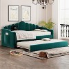 KTMBDW Twin Size Upholstered Daybed with Trundle,Modern Sofa Bed w/USB Ports for Bedroom Guest Room,No Box Spring Needed - 2 of 4