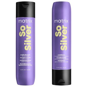 Matrix So Silver Purple Shampoo (10 oz) & So Silver Purple Conditioner (10 oz) | Sosilver Hair Brightening and Enhancing -  DUO SET Kit - 1 of 4