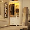 Aheaplus 70" Tall Corner Closet with 3 Drawers and 4 Hooks, Clothing Rack with Hanging - 3 of 4