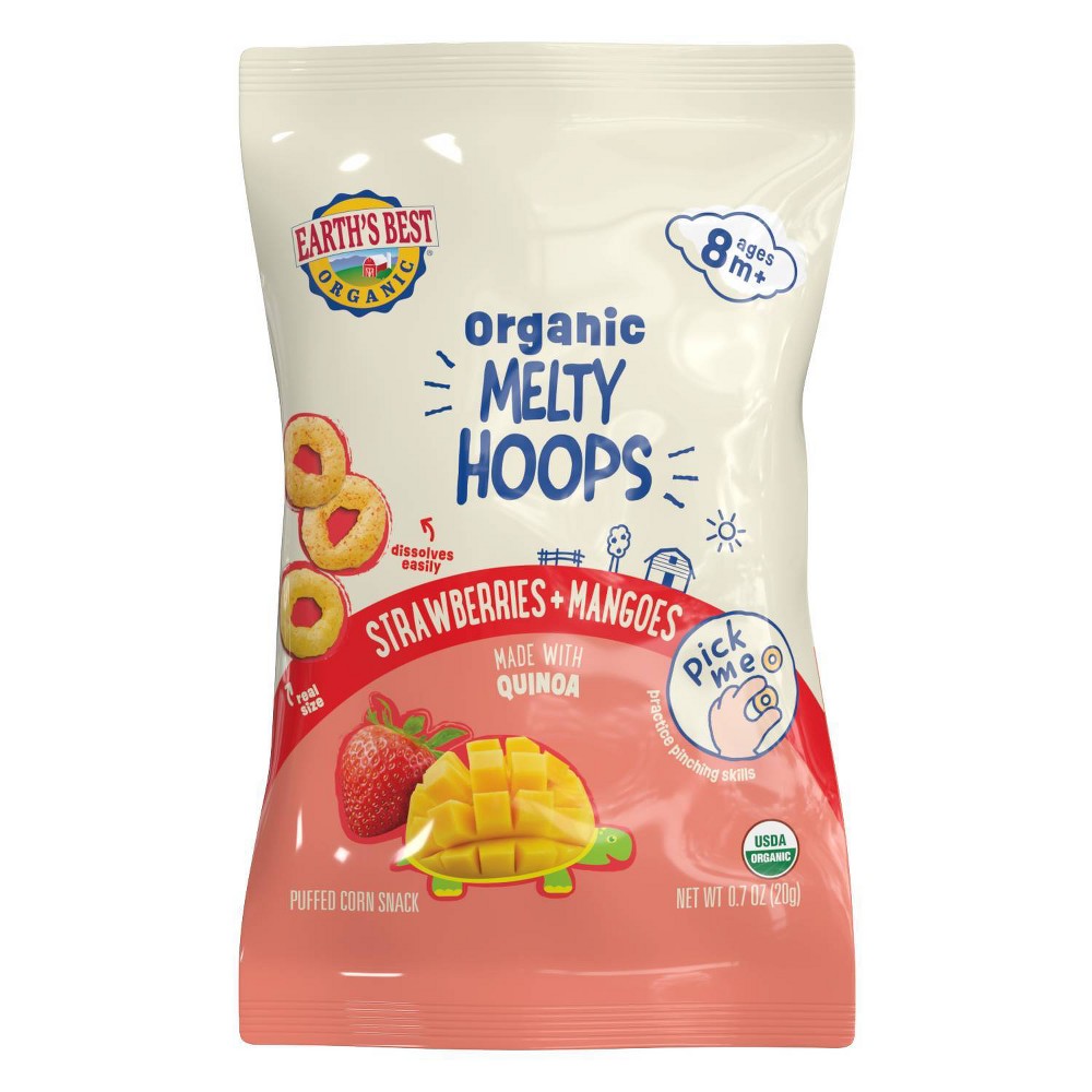Earth's Best Melty Hoops Baby Food - Strawberry & Mango - 0.7oz