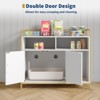 Cat Litter Box Enclosure, Wooden Cat Washroom Furniture with Barn Door, Hidden Litter Box Cover, Dog Proof - 3 of 4