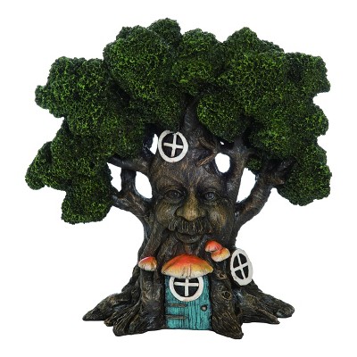 Transpac Resin 10" Green Spring Enchanted Tree with Face Statuette