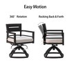 UNISOAR 5-Piece Outdoor Patio Aluminum Furniture, Modern Dining Set, including 4 Swivel Rockers and 40" Square Dining Table - 2 of 4