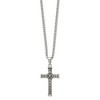 Chisel Stainless Steel Antiqued and Polished Cross Pendant Necklace 22" Curb Chain - 3 of 4