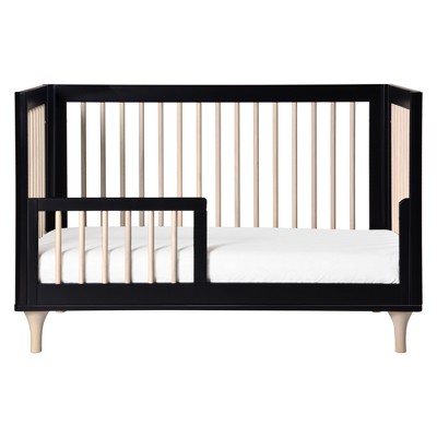 Black and Natural Pine 3-in-1 Convertible Crib with Toddler Bed