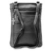 Steeltime Adult genuine leather crossbody 5 zipper Serenity bag. Color Options: Black, Dark Brown, Light Brown, Navy, Teal, Purple, Red - 3 of 3
