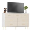 Modern White Nightstand for Bedroom, 7 Drawer Dresser, Small Bedside Table Night Stand, Wooden Nightstand with Drawers for Bedroom, Living Room - 4 of 4