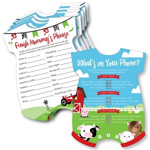 Big Dot of Happiness Farm Animals - 2-in-1 Barnyard Baby Shower Cards - Activity Duo Games - Set of 20 - 1 of 4