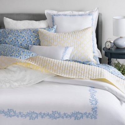 Queen Climbing Flowers Duvet Cover Set Blue - Martha Stewart