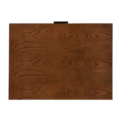 Reid Walnut 2 Drawer Mid-Century Modern Nightstand with Bronze Hardware