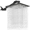 ALEXOUN  10" Square Rainfall & High Pressure Stainless Steel Bath Shower head Matte Black - 2 of 4