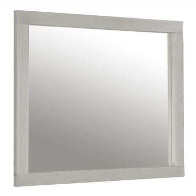 Contemporary White Wood Kids' Dresser Mirror 42"