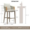 Purple Leaf 2-Pack Counter Bar Stools – Modern Olefin Upholstered with Back & Armrest, for Patio, Kitchen Island, Backyard - 3 of 4