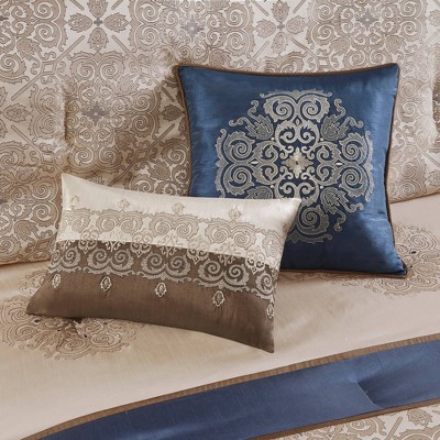 Navy Jacquard California King 24-Piece Bedding Set