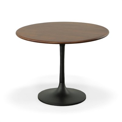 Alden 36" Elm Wood Top Round Dining Table with Aluminum Base