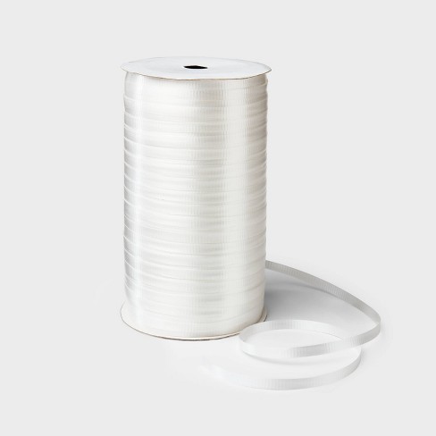 White Balloon Ribbon, White Balloon String, White 3/16” Crimped Curling  Ribbon, Roll of Ribbon, White Ribbon