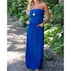 Imily Bela Womens Summer Off The Shoulder Strapless Bandeau Maxi Dress with Pockets - 2 of 4