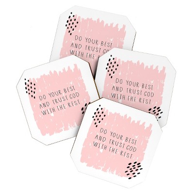 Allyson Johnson Do Your Best and Trust God Set of 4 Coasters - Deny Designs