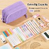 Paaaawaters Big Capacity Pencil Case Pen Pouch, Soft Corduroy Pencil Bag with 3 Compartment, Multiple Pockets, Sturdy Zipper - 4 of 4