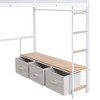 Bellemave Full Size Metal Gaming Loft Bed with LED, Desk, Open Wardrobe and 3 Linen Storage Drawers,White - 4 of 4