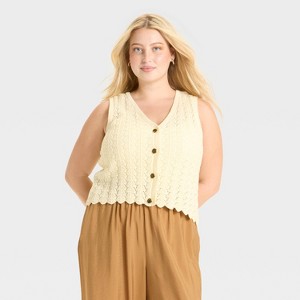 Women's Pointelle Lady Vest - A New Day™ - 1 of 3