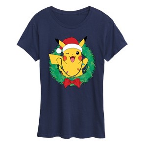 Women's - Pokémon - Pikachu Lights Wreath Short Sleeve Graphic T-Shirt - 1 of 4
