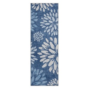 COZONY Floral Carpet Mat Rug, Machine Washable Non-Slip Low Pile Area Rug for Living Room Bedroom Kitchen - 1 of 4