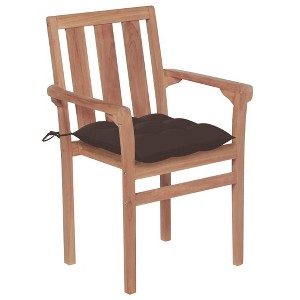vidaXL Patio Chair Set of 4 Warm teak Teak wood Standard Stackable - 1 of 4