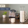 Nat & Jules Stacking Cream 14 ounce Ceramic Stoneware Mugs With Stand Set of 4 - 4 of 4