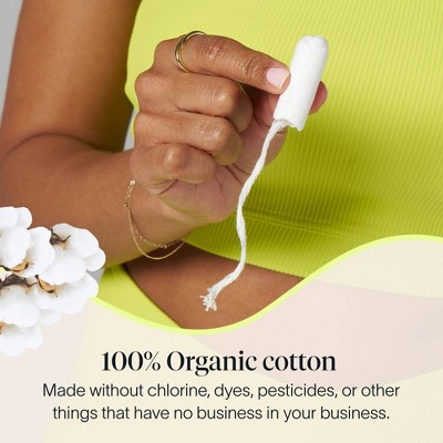 Cora Organic Applicator Free Regular/Super/Super Plus Tampons - 32ct
