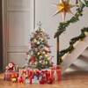 3ft Small Christmas Tree Pre-Lit Artificial Christmas Tree with 78 Led Lights, Snow Flocked Xmas Tree w/Base, Timer Function, Battery Operated - 2 of 4
