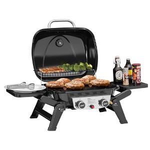 RoyalGourmet 2-Burner Portable Propane Gas Grill Tabletop Gas Grill GT2005TG Black - 1 of 4