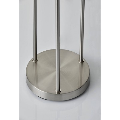 Brushed Steel Multi-Light Floor Lamp with Acrylic Shelves