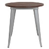 Flash Furniture 30" Round Metal Indoor Table with Rustic Wood Top - 4 of 4
