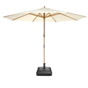 Yescom 13ft XL Heavy Duty Solid Wood Outdoor Patio Umbrella with Base Parasol Wheels Stand for Bistro Market Table Garden Deck Yard Poolside - 1 of 4