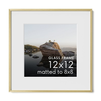 Haus and Hues Premium Brushed Metal Single Picture Frame with Real Glass