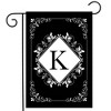 Briarwood Lane Everyday Double Sided Garden Flag 12x18 For Outdoor Black and White Monogram K Garden Flag Flags For Outside - 2 of 4