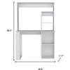 HomeRoots 39" White Wood Computer Desk With Hutch - 3 of 4