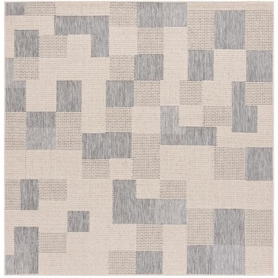Milos MLO108 Power Loomed Indoor/Outdoor Area Rug - Beige/Grey - 6'7"x6'7" - Safavieh