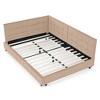Lyngins Mid-Century Full Daybed Frame, Velvet Upholstered Sofa Bed Frame, Sturdy Eucalyptus Wood, Beds with Headboards, for Bedroom & Living Room - 4 of 4