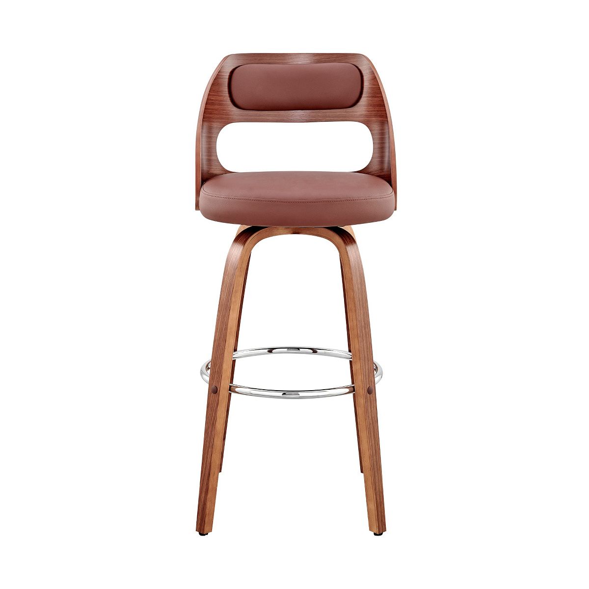 Armen Living Julius Bar Stool Gray and Walnut 30 in Seat Height - thumbnail 9