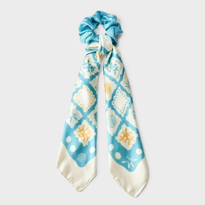 Coastal Tile Print Hair Twister and Scarf Set 2pc - A New Day™ Blue