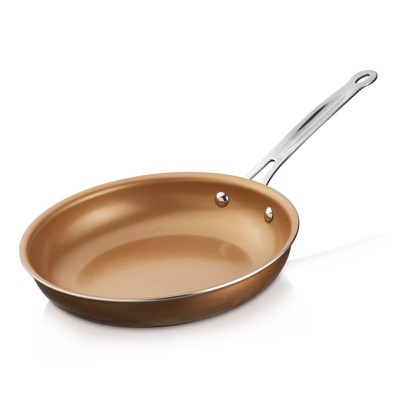 Brentwood 8 Inch Induction Copper Frying Pan with Non-Stick, Ceramic Coating