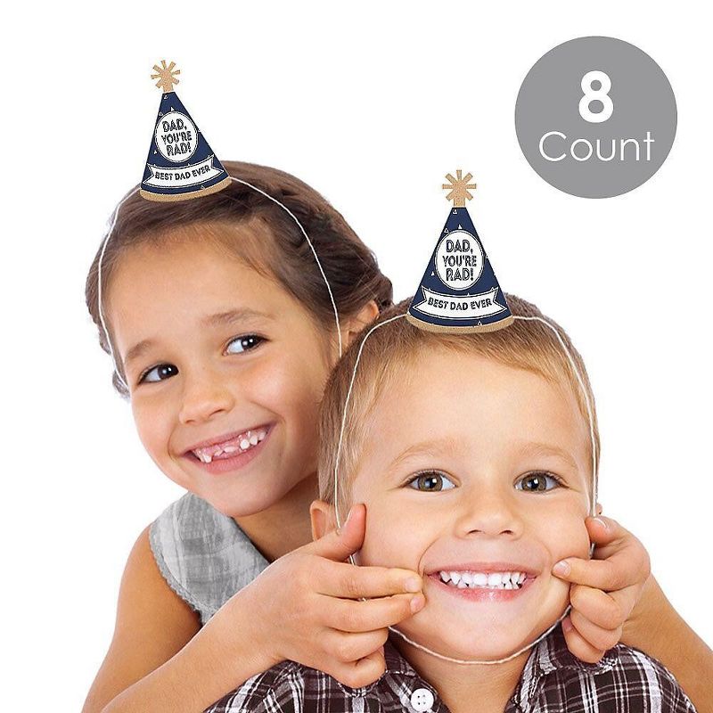 Discontinued Big Dot of Happiness My Dad is Rad - Mini Cone Father's Day Hats - Small Little Party Hats - Set of 8, 2 of 8