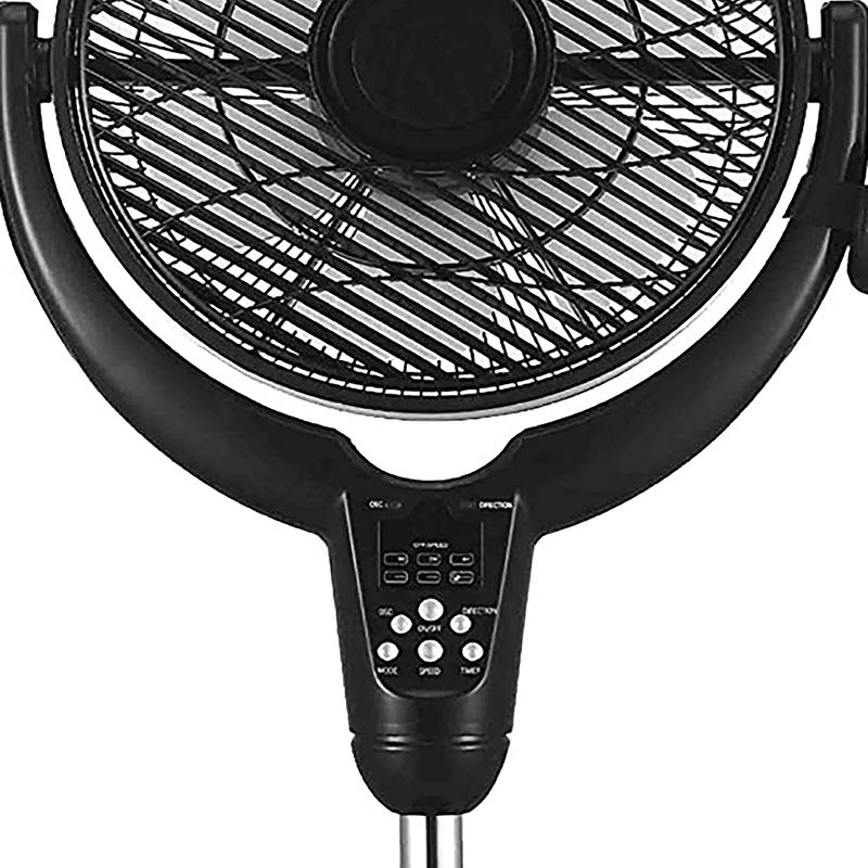 Optimus 14 Inch Louver Rotating Oscil Pedestal Air Circulator with Remote, LED and Timer, 2 of 4