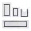 Hotel 4 PC Bath Rug 100% Premium Cotton Tufted Weave Two Tone Reversible Bathroom Rug, Super Soft Absorbent, Machine Washable Bath Mat - 2 of 4