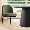 Dining Table Set for 2, Modern Round Pedestal Table with Black Base and Upholstered Chairs for Kitchen Nook or Small Dining Room-Tanpinhause - 2 of 4