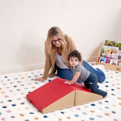 Red and Beige Foam Junior Climbing Ramps, 2-Pack